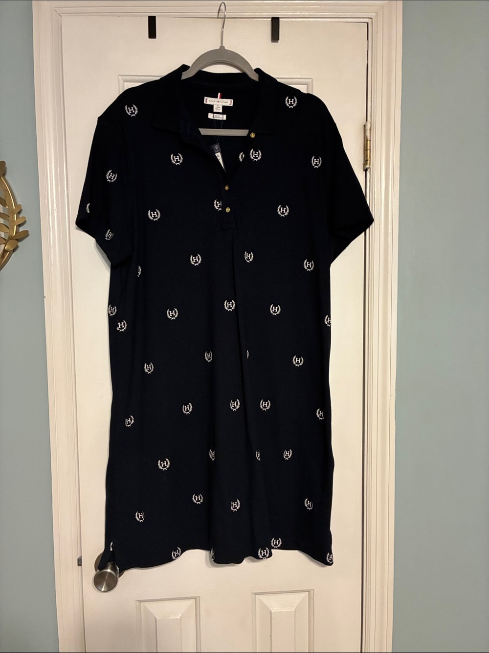 Tommy Hilfiger Navy Polo Midi Dress with Embroidered Logos